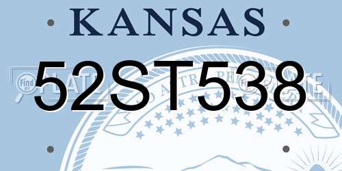 52ST538 Kansas License Plate