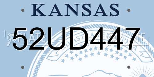 52UD447 Kansas License Plate