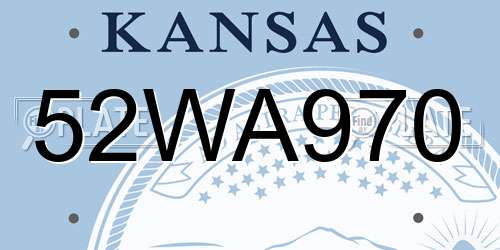 52WA970 Kansas License Plate