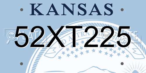 52XT225 Kansas License Plate