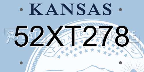 52XT278 Kansas License Plate