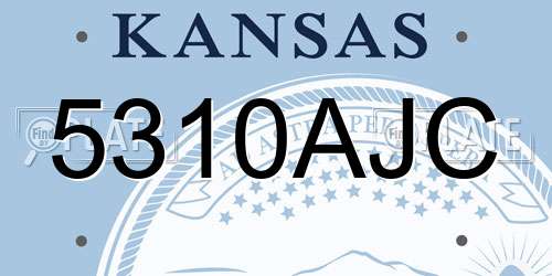 5310AJC Kansas License Plate