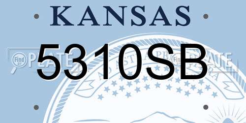 5310SB Kansas License Plate