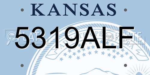 5319ALF Kansas License Plate