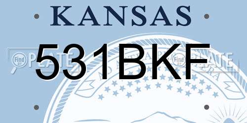 531BKF Kansas License Plate
