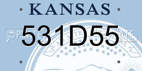 531D55 Kansas License Plate