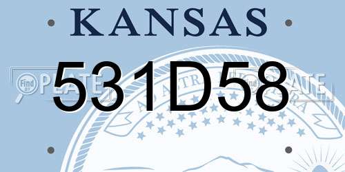 531D58 Kansas License Plate