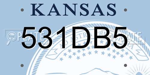 531DB5 Kansas License Plate