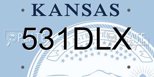 531DLX Kansas License Plate