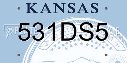 531DS5 Kansas License Plate