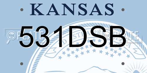 531DSB Kansas License Plate