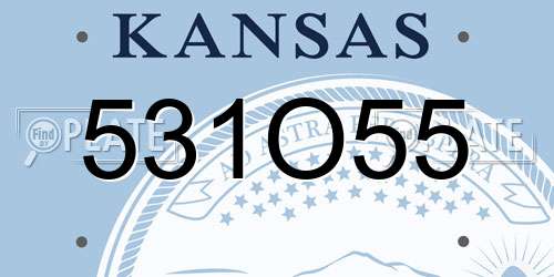 531O55 Kansas License Plate