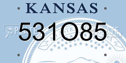 531O85 Kansas License Plate