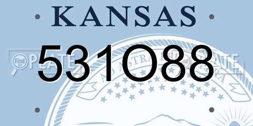 531O88 Kansas License Plate