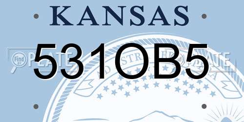 531OB5 Kansas License Plate