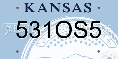 531OS5 Kansas License Plate