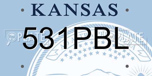 531PBL Kansas License Plate