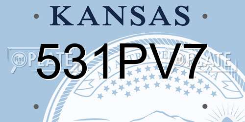 531PV7 Kansas License Plate