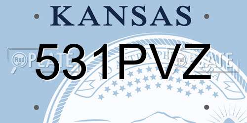 531PVZ Kansas License Plate