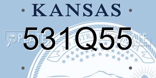 531Q55 Kansas License Plate