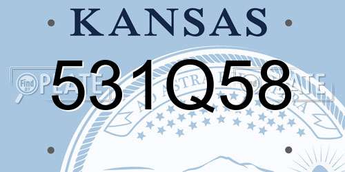 531Q58 Kansas License Plate