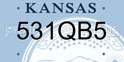 531QB5 Kansas License Plate