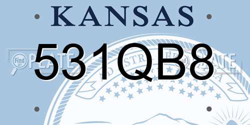 531QB8 Kansas License Plate