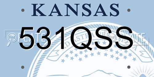 531QSS Kansas License Plate