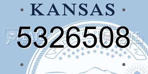 5326508 Kansas License Plate