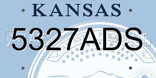 5327ADS Kansas License Plate