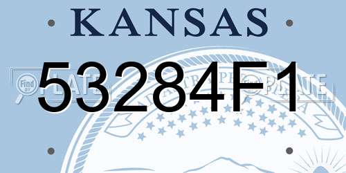 53284F1 Kansas License Plate