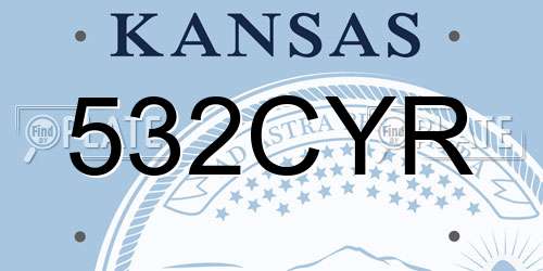 532CYR Kansas License Plate