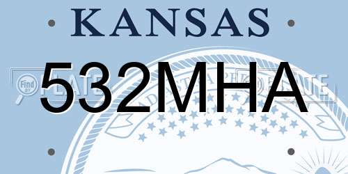532MHA Kansas License Plate