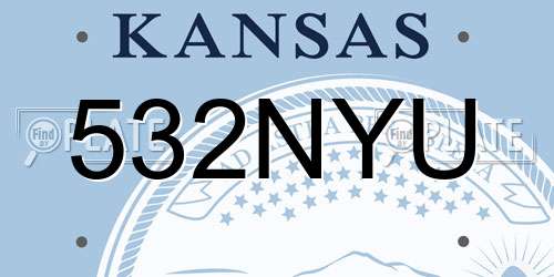 532NYU Kansas License Plate