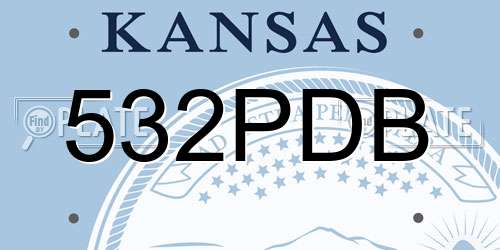 532PDB Kansas License Plate