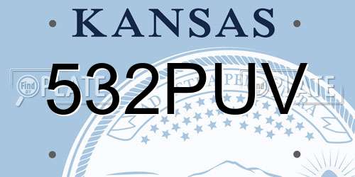 532PUV Kansas License Plate