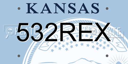 532REX Kansas License Plate
