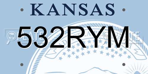 532RYM Kansas License Plate
