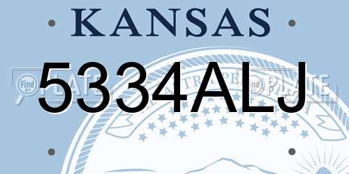 5334ALJ Kansas License Plate