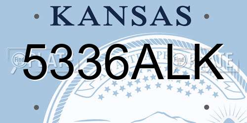 5336ALK Kansas License Plate
