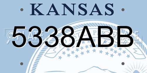 5338ABB Kansas License Plate