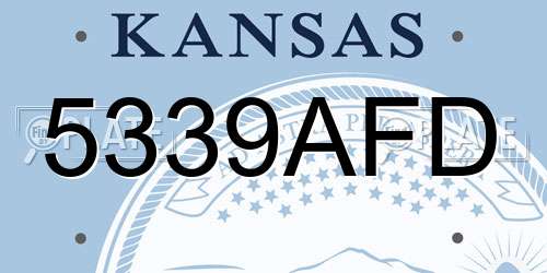 5339AFD Kansas License Plate