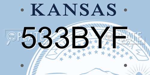 533BYF Kansas License Plate