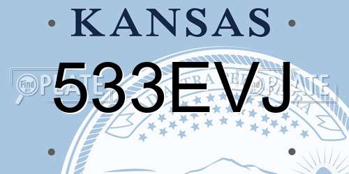 533EVJ Kansas License Plate