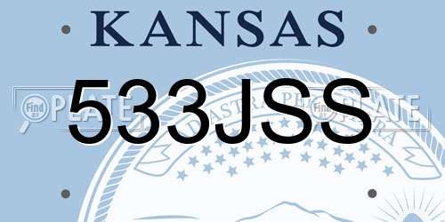 533JSS Kansas License Plate