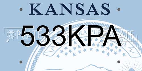 533KPA Kansas License Plate