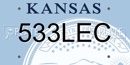533LEC Kansas License Plate