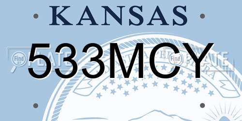 533MCY Kansas License Plate