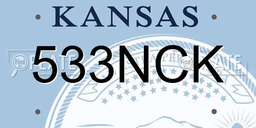 533NCK Kansas License Plate