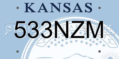 533NZM Kansas License Plate